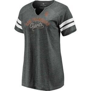 San Francisco SF Giants Women's Shirt Size S Gray V-Neck Logo Baseball NWT